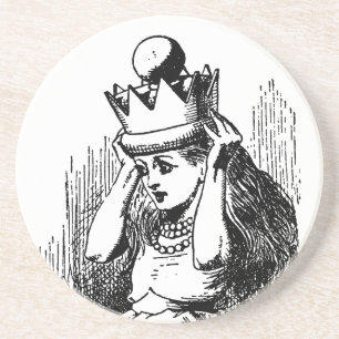  Alice in Wonderland, Alice w Queen's Crown Zandsteen Onderzetter