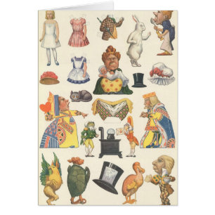 Alice in Wonderland, antieke Victoriaanse papieren