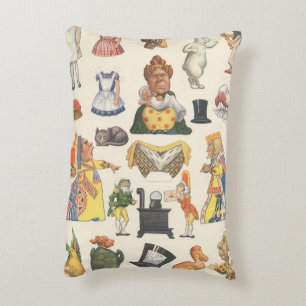 Alice in Wonderland, antieke Victoriaanse papieren Accent Kussen