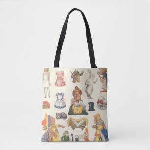 Alice in Wonderland, antieke Victoriaanse papieren Draagtas