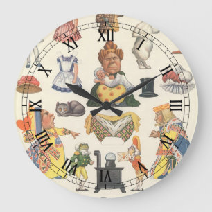 Alice in Wonderland, antieke Victoriaanse papieren Grote Klok