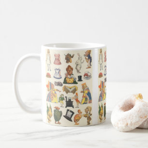 Alice in Wonderland, antieke Victoriaanse papieren Koffiemok