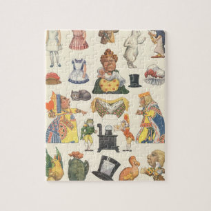 Alice in Wonderland, antieke Victoriaanse papieren Legpuzzel