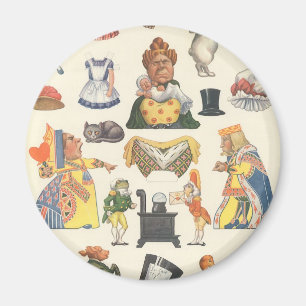 Alice in Wonderland, antieke Victoriaanse papieren Magneet