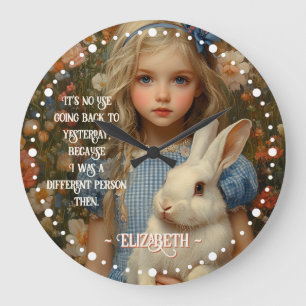 Alice in Wonderland Antieke Witte Konijn Grote Klok