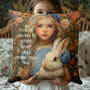 Alice in Wonderland Antieke Witte Konijn Kussen