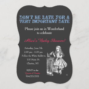 Alice in Wonderland baby shower, aangepast vintage Kaart