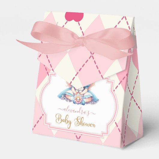 Alice in Wonderland Baby shower Bedankdoosjes (Voorkant Zijde)