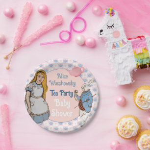  Alice in Wonderland Baby shower Girl Papieren Bordje