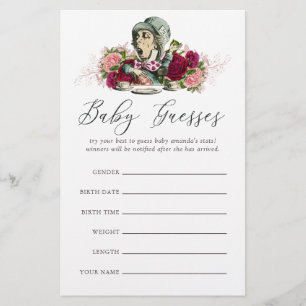 Alice in Wonderland Baby shower Guesses