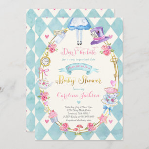 Alice In Wonderland Baby shower Invitation