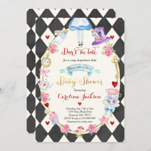 Alice In Wonderland Baby shower Invitation