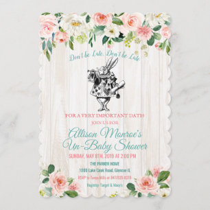 Alice in Wonderland Baby shower Invitation Kaart