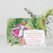 Alice in Wonderland Baby shower Kaart (Staand voorkant)