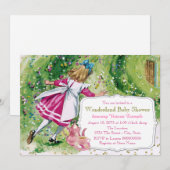 Alice in Wonderland Baby shower Kaart (Voorkant / Achterkant)