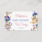 Alice in wonderland baby shower luier loterij informatiekaartje (Achterkant)