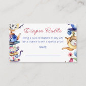 Alice in wonderland baby shower luier loterij informatiekaartje (Voorkant)