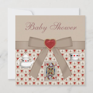 Alice in Wonderland Baby shower Tea Party nodigt u Kaart