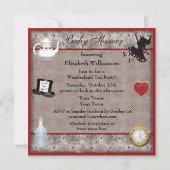 Alice in Wonderland Baby shower Tea Party nodigt u Kaart (Achterkant)