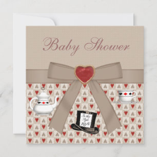 Alice in Wonderland Baby shower Tea Party nodigt u Kaart