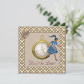 Alice in Wonderland Baby shower Tea Party nodigt u Kaart (Staand voorkant)