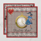Alice in Wonderland Baby shower Tea Party nodigt u Kaart (Voorkant / Achterkant)