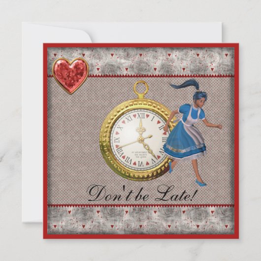 Alice in Wonderland Baby shower Tea Party nodigt u Kaart (Voorkant)