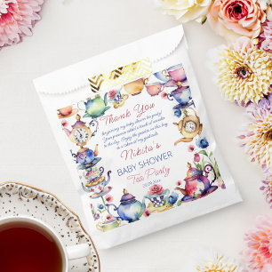 Alice in wonderland baby shower theefeest gunsten bedankzakje