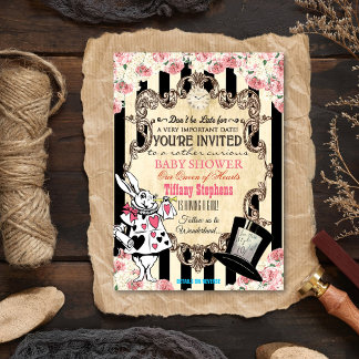 Alice in Wonderland baby shower uitnodiging
