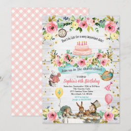 Alice in Wonderland baby verjaardagsuitnodiging go Kaart