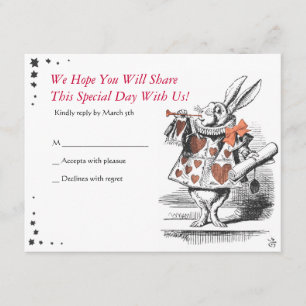 Alice in Wonderland Bat Mitzvah Reply Card RSVP Kaartje