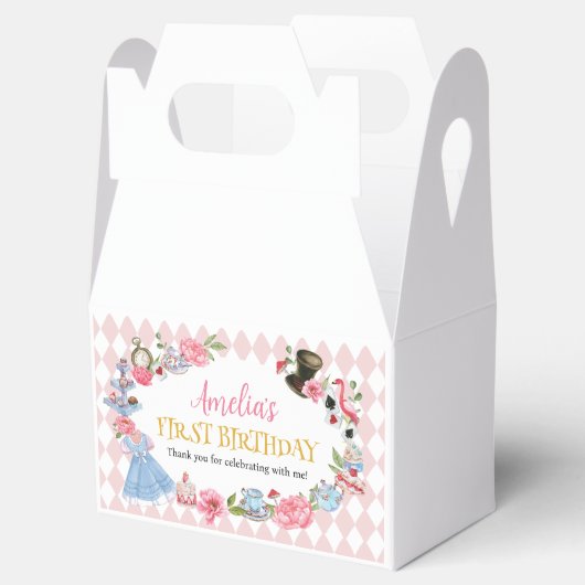 Alice in Wonderland Birthday Favor Box Bedankdoosjes (Geopend)