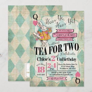 Alice in Wonderland Birthday Invitations Kaart