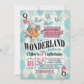 Alice in Wonderland Birthday Invitations Kaart (Voorkant)