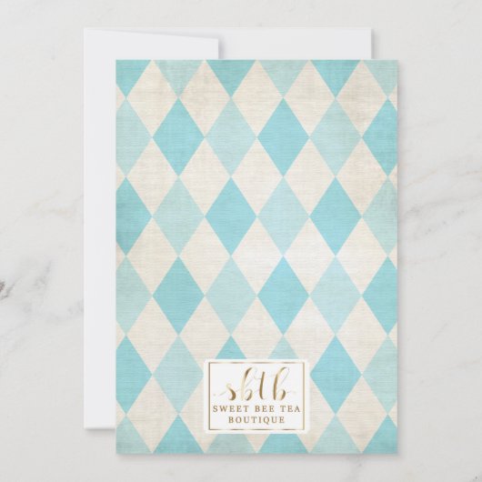 Alice in Wonderland Birthday Invitations Kaart (Achterkant)