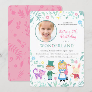 Alice in Wonderland Birthday Party Kaart