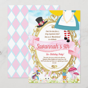 Alice in Wonderland Birthday Party Kaart