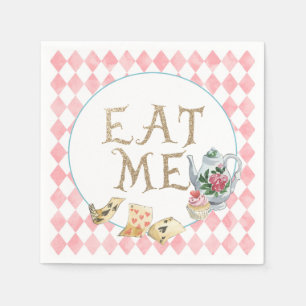 Alice in Wonderland Birthday Party Napkins eet me Servet