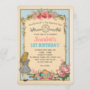  Alice in Wonderland: Birthday Tea Party Kaart