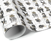 Alice in Wonderland Black/Gold in Table on White Cadeaupapier (Rol Hoek)