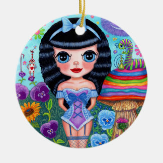 Alice in Wonderland Black Hair Cheshire Cat Cute Keramisch Ornament