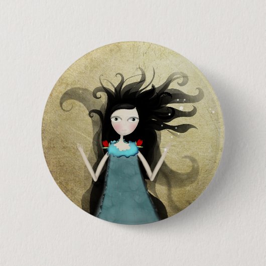 Alice in wonderland: blauwe rode rode Button (Voorkant)