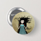 Alice in wonderland: blauwe rode rode Button (Voorkant /achterkant)