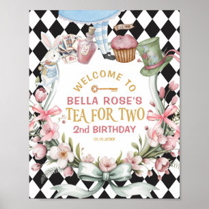 Alice in Wonderland Bloem 2de verjaardag Welkom Poster