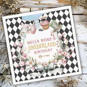 Alice in Wonderland Bloem Frame 1e verjaardag Servet