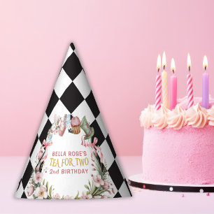 Alice in Wonderland Bloem Frame 2de verjaardag Feesthoedjes