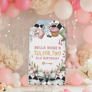 Alice in Wonderland Bloem Frame 2e verjaardag Cadeaulabel