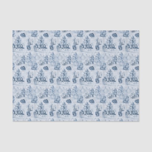 Alice in Wonderland Blue  Book Tissue Paper Tissuepapier (Voorkant)