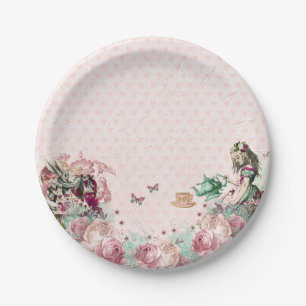 Alice in Wonderland Blush & Mint Tea Party Papieren Bordje