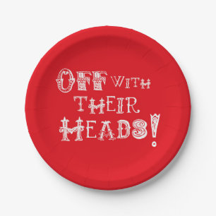 Alice in Wonderland Borden af met hun hoofden Papieren Bordje